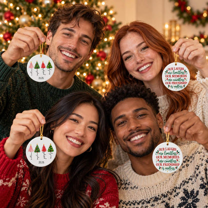Personalized Ceramic Ornament - Custom Friends Christmas Tree Ornament 2026 - Gift for Besties, Coworkers