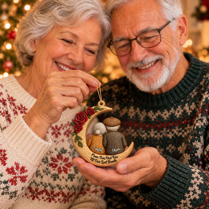 Personalized Custom Shape Wood Ornament - Growing Old Together Couple Ornament - Christmas Gift for Old Couples, Parents