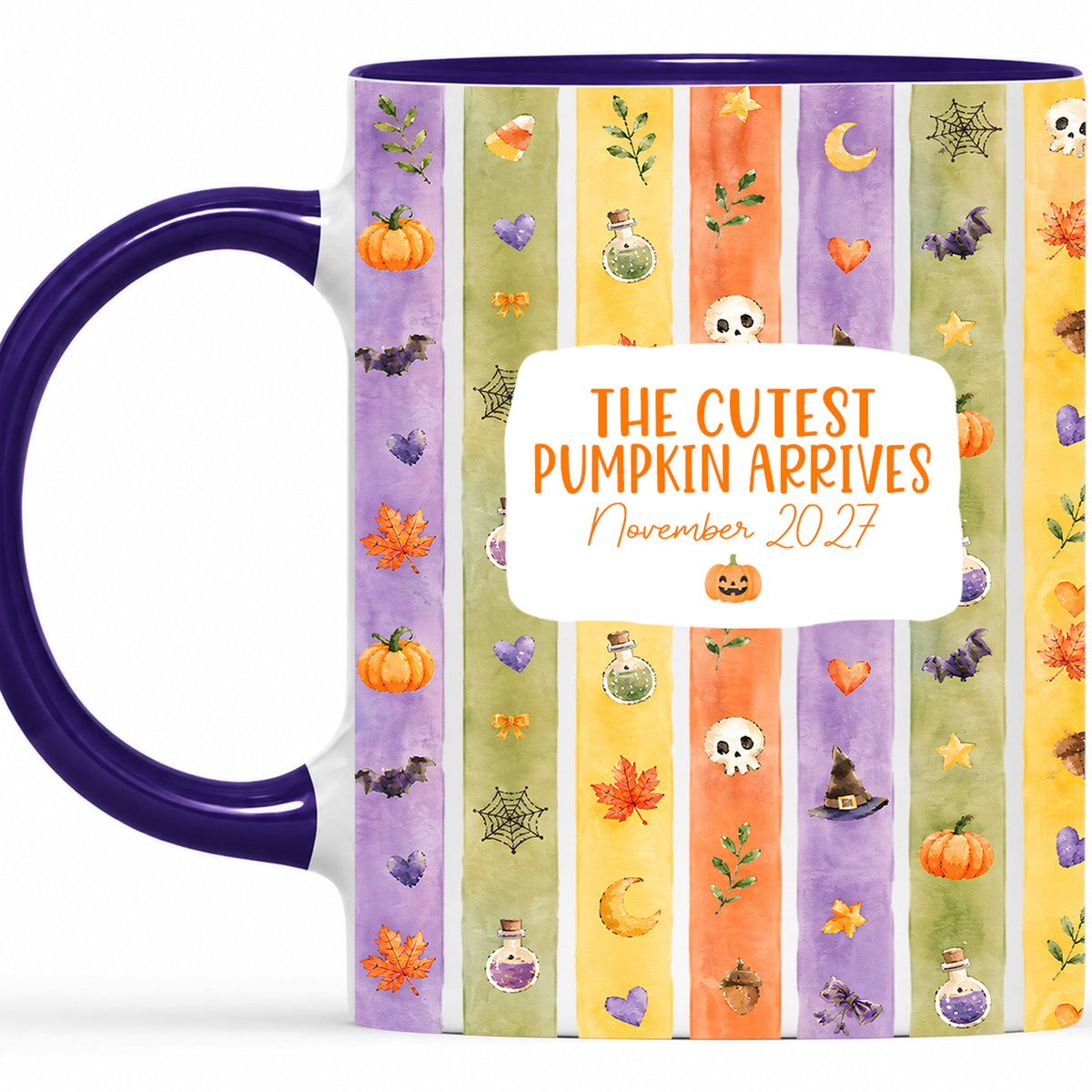 Personalized Halloween Mug - The Cutest Pumpkin Arrives - Baby Arriving Gift for Family