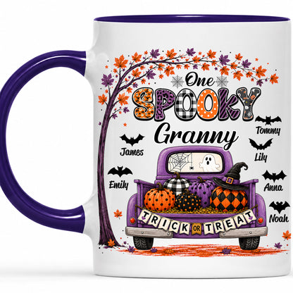 Personalized Halloween Accent Mug - One Spooky Granny Coffee Cup - Halloween Gift for Grandma, Mom