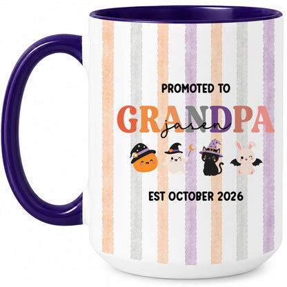 Personalized Halloween New Grandpa Grandma Mug Set - Custom Promoted to Grandparents Accent Mug