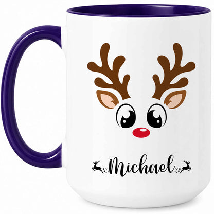 Personalized Christmas Matching Mug - Reindeer Mug Sets for Families, Groups, Businesses & Teams - Christmas Gift
