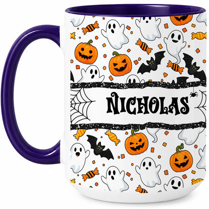 Personalized Halloween Name Mug - Cute Spooky Halloween Accent Mug - Halloween Lovers Gift