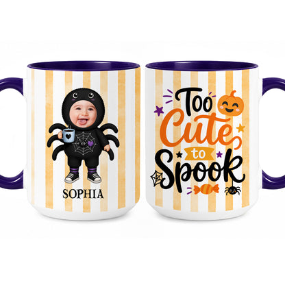 Personalized Halloween Baby Mug - Custom Photo Baby Kid Accent Mug - Cute Spooky Baby Gift