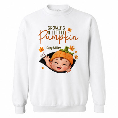 Personalized Pumpkin Baby Shirt - Growing A Little Pumpkin Shirt - New Baby Gift