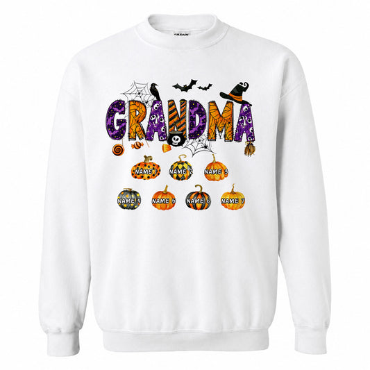 Personalized Grandma Halloween Sweatshirt, Custom Spooky Grandma Halloween Grandma Gift, Spooky Family Gift