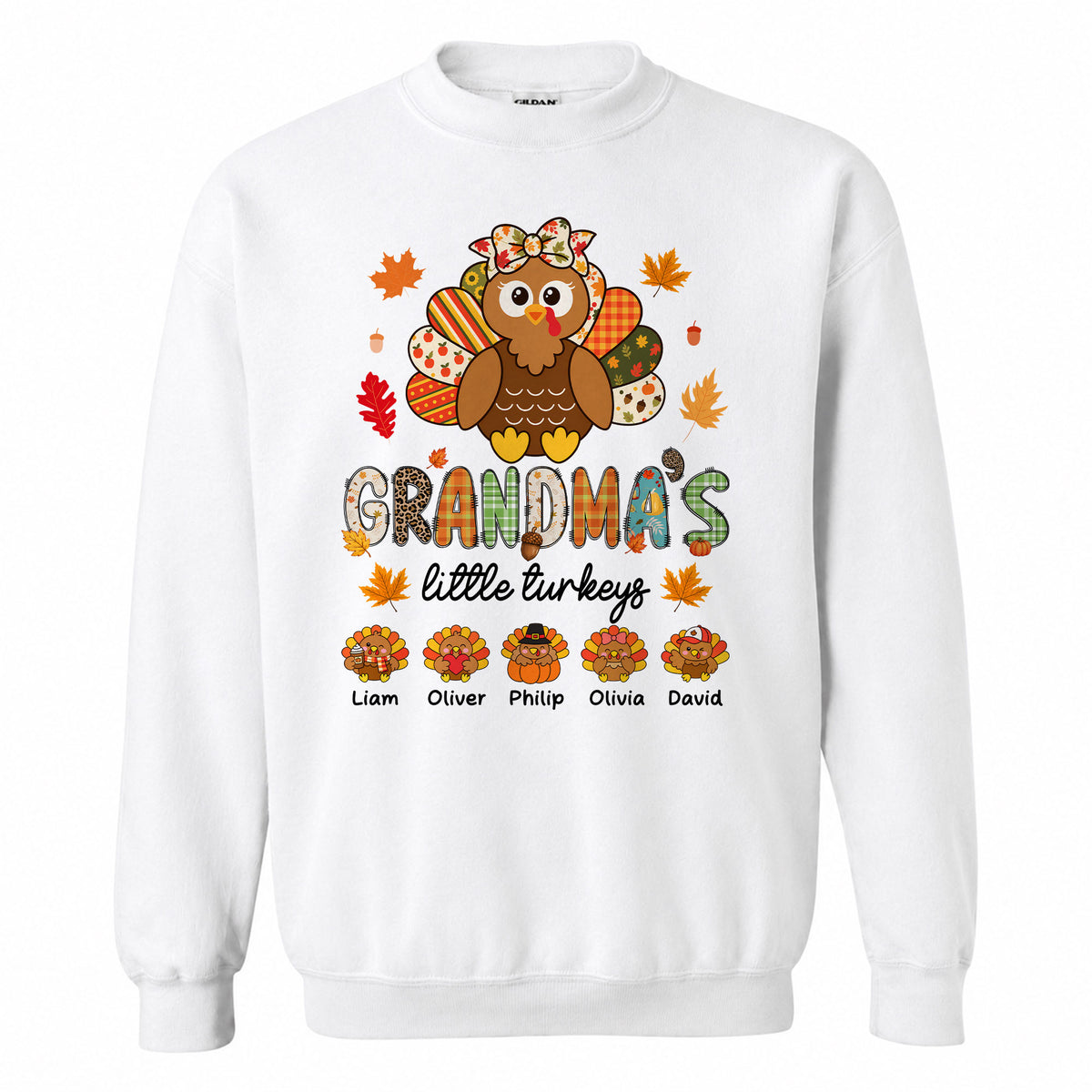 Personalized Thanksgiving Shirt - Grandma's Little Turkeys Shirt - Gift for Grandma, Mom