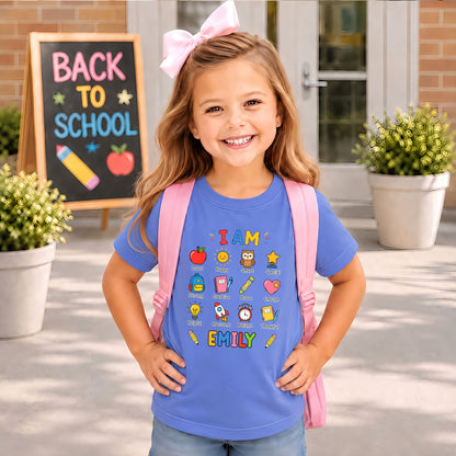 Kid Affirmations Shirt - Custom Name Kid T-shirt - Motivational Back To School Gift for Boys & Girls