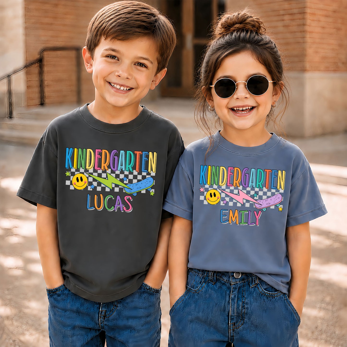 Personalized Back To School Shirt - Custom Grade & Name Kids T-Shirt - First Day of School Outfit for Boys and Girls