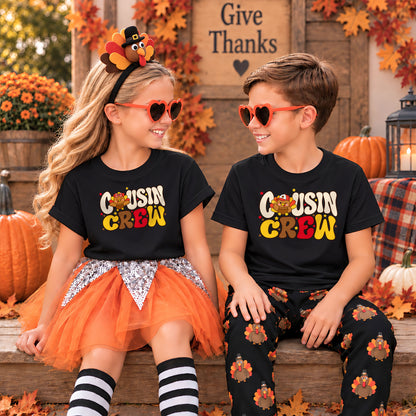 Thanksgiving Cousin Crew Shirts - Matching Family Thanksgiving T-Shirt - Funny Turkey Cousin Shirts