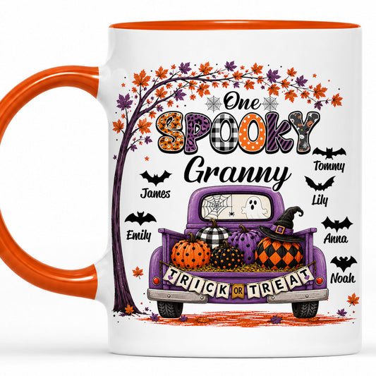 Personalized Halloween Accent Mug - One Spooky Granny Coffee Cup - Halloween Gift for Grandma, Mom