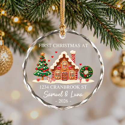 Personalized New Home Christmas Ornament, Custom Name Address Keepsake, Christmas Gift