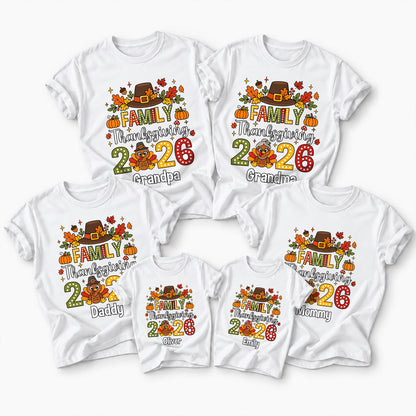 Personalized Thanksgiving Family Shirts - Custom Turkey Matching Shirt - Thanksgiving 2026 Outfit