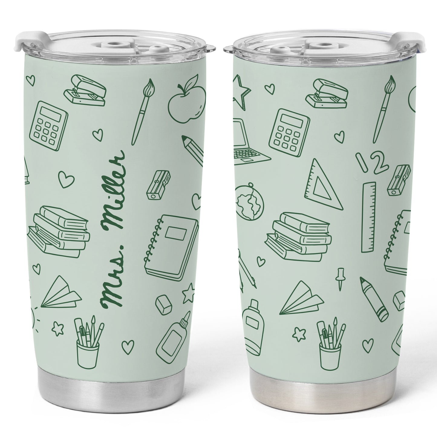 Personalized Teacher Tumbler - Teacher To Go Cup - Custom Teacher Name Stainless Steel Tumbler, Gift for Teacher