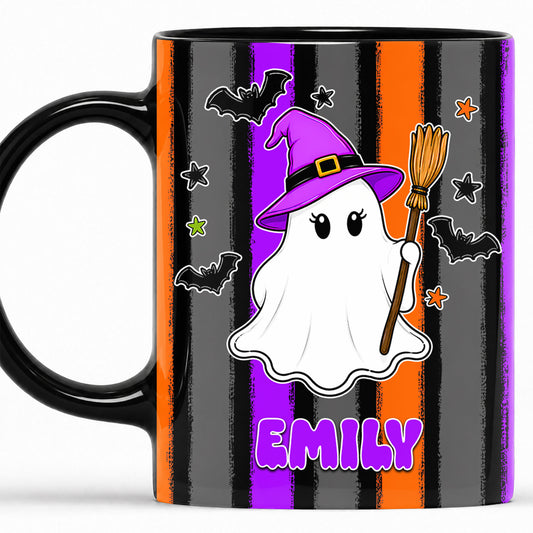 Personalized Halloween Family Mug Set - Custom Name Ghost Coffee Mug - Matching Halloween Mugs for Family, Cute Spooky Gift