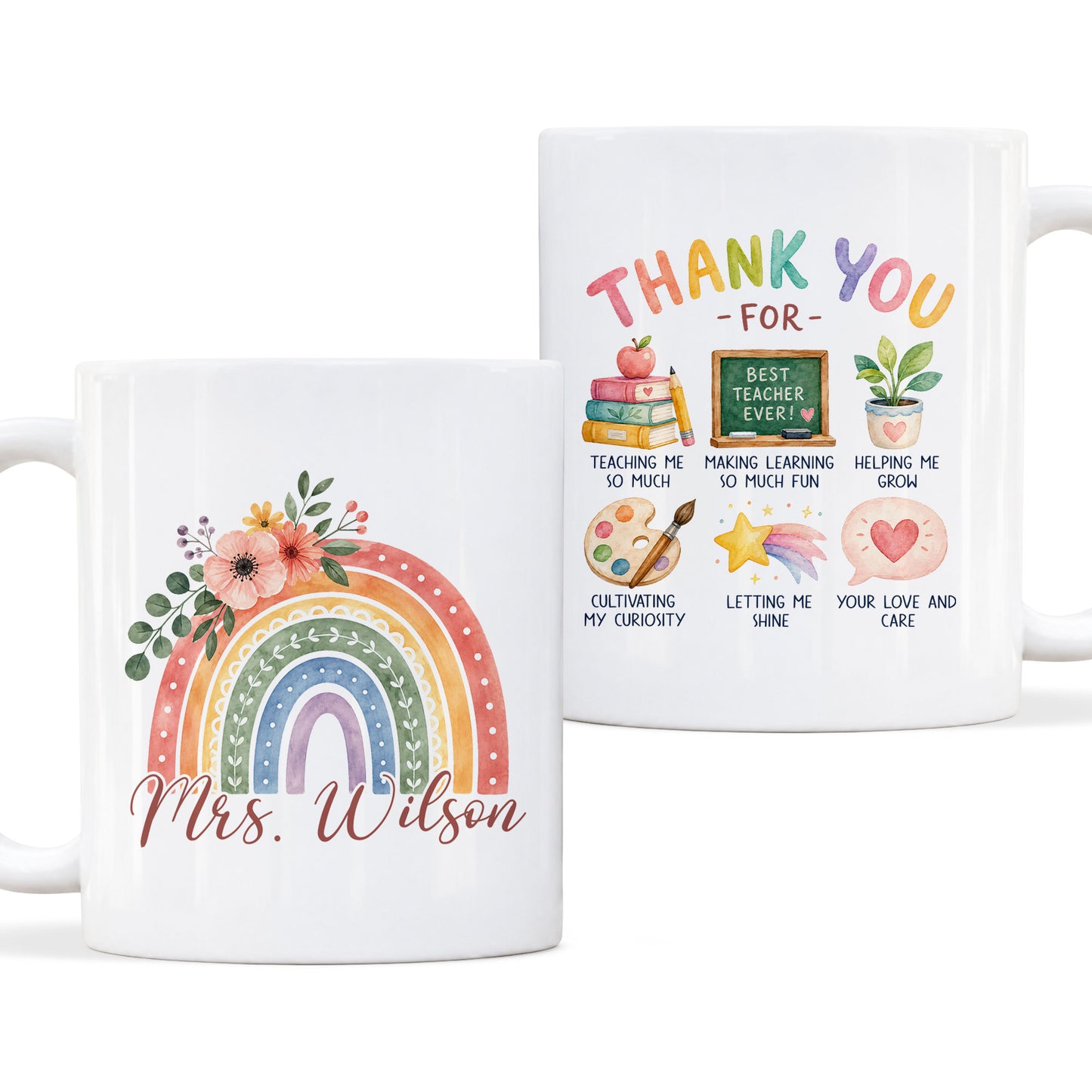 Thank You Teacher Mug - Personalized Teacher Mug - Appreciation Gift For Teachers, Back To School 2026