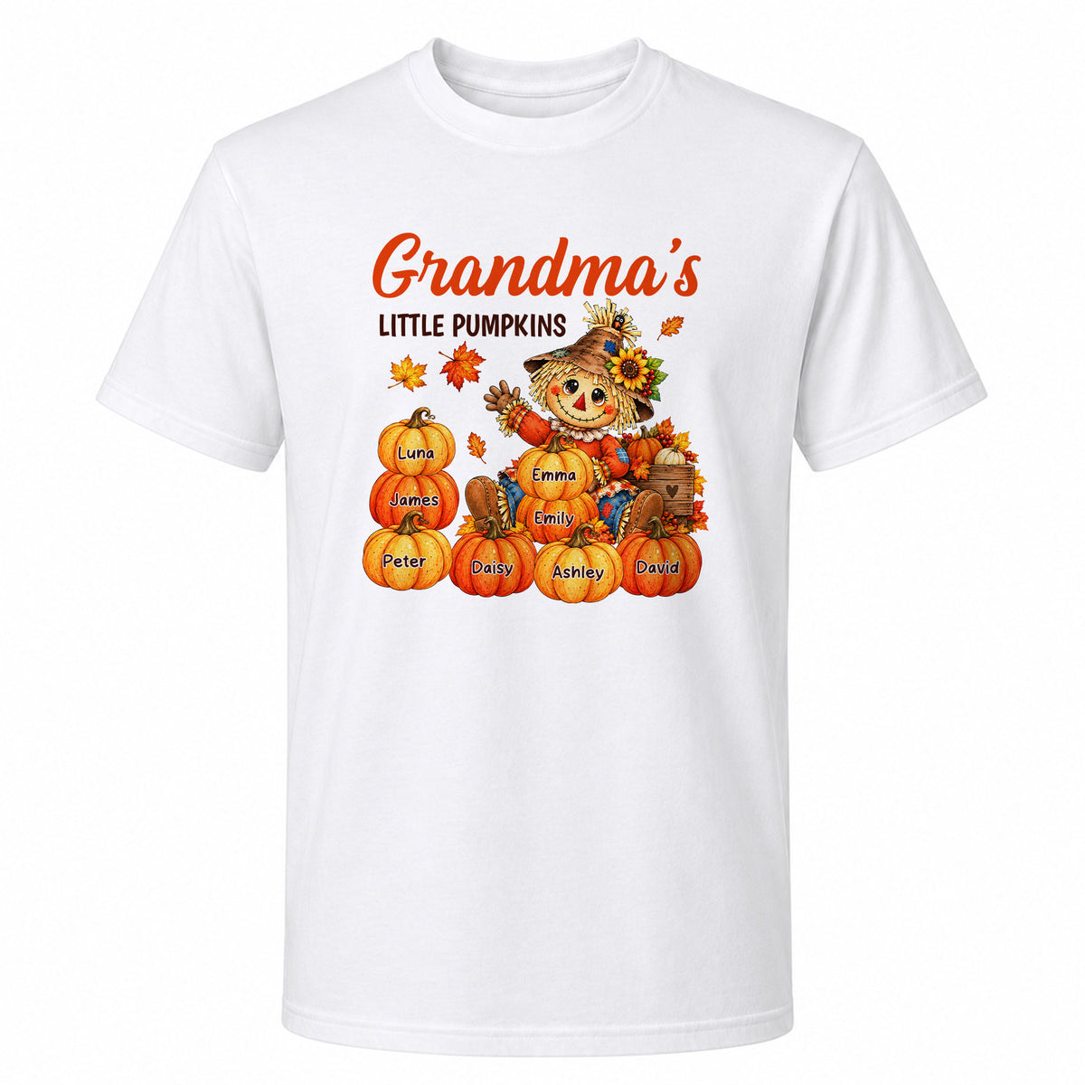 Personalized Thanksgiving Shirt - Custom Grandma's Little Pumpkins - Fall Gift for Grandma, Mom