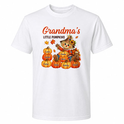 Personalized Thanksgiving Shirt - Custom Grandma's Little Pumpkins - Fall Gift for Grandma, Mom