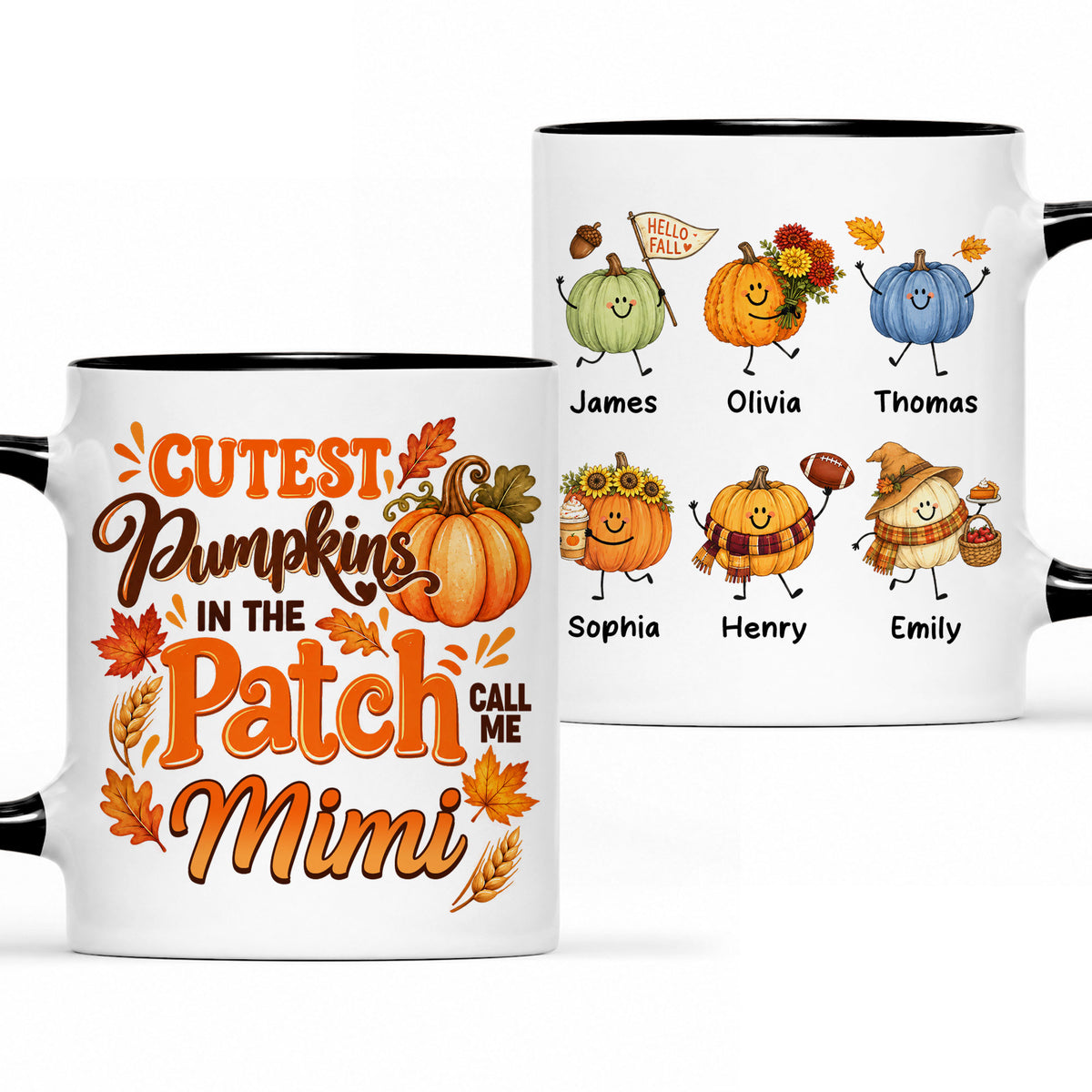 Personalized Thanksgiving Mug - The Cutest Pumpkins Call Me Mimi - Thanksgiving Gift for Mom, Grandma