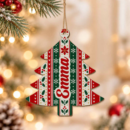 Personalized Custom Shape Wood Ornament - Custom Name Christmas Tree Ornament - Christmas Family Gifts