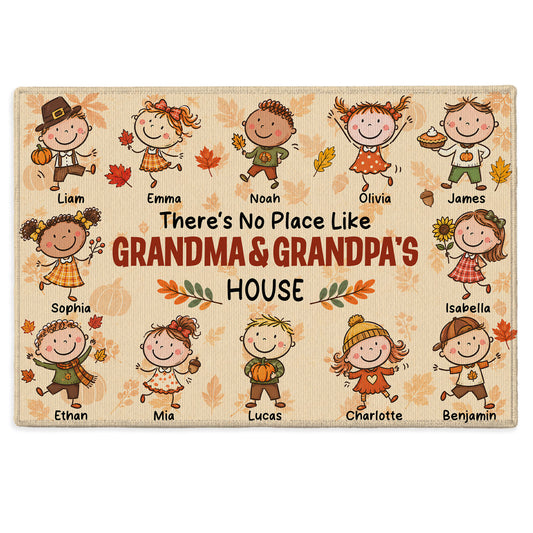 Personalized Thanksgiving Doormat - Grandma & Grandpa's House Mat - Thanksgiving Gift for Grandparents