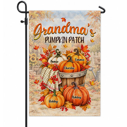 Personalized Thanksgiving Garden Flag - Grandma's Pumpkin Patch - Thanksgiving Porch Decor