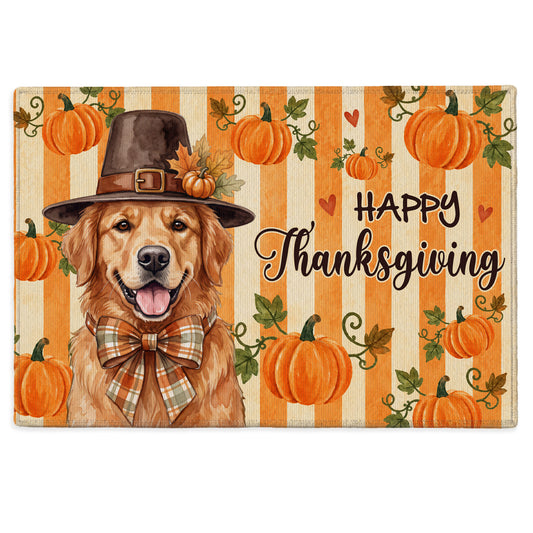 Personalized Thanksgiving Doormat – Custom Pet Portrait Door Mat - Thanksgiving Mat for Pet Lovers
