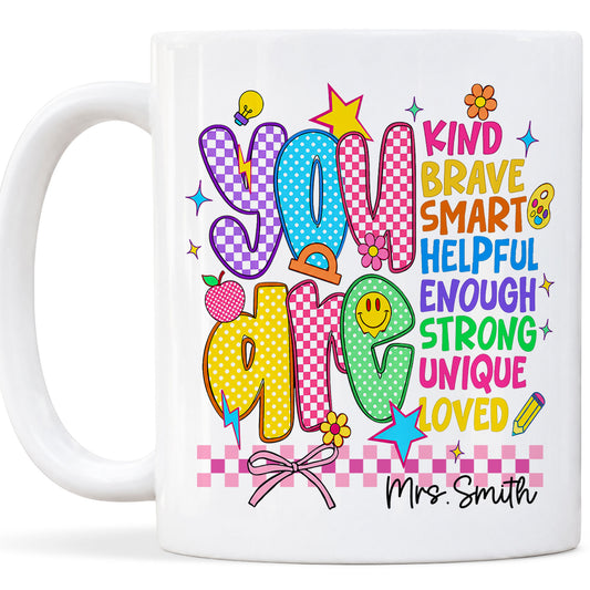 Personalized Teacher Coffee Mug, Custom You Can Do It Mug with Name, Back to School Gift, First Day of School, Teacher Appreciation Cup