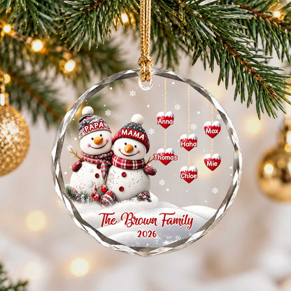 Personalized Gift Family Christmas Ornament 2026, Custom Name Glass Ornament Christmas Tree, Gift For Family