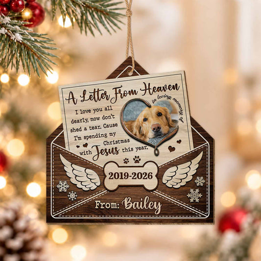 Personalized Custom Shape Wood Ornament - Custom Pet Photo Memorial Ornament - Sympathy Gift for Pet Lovers