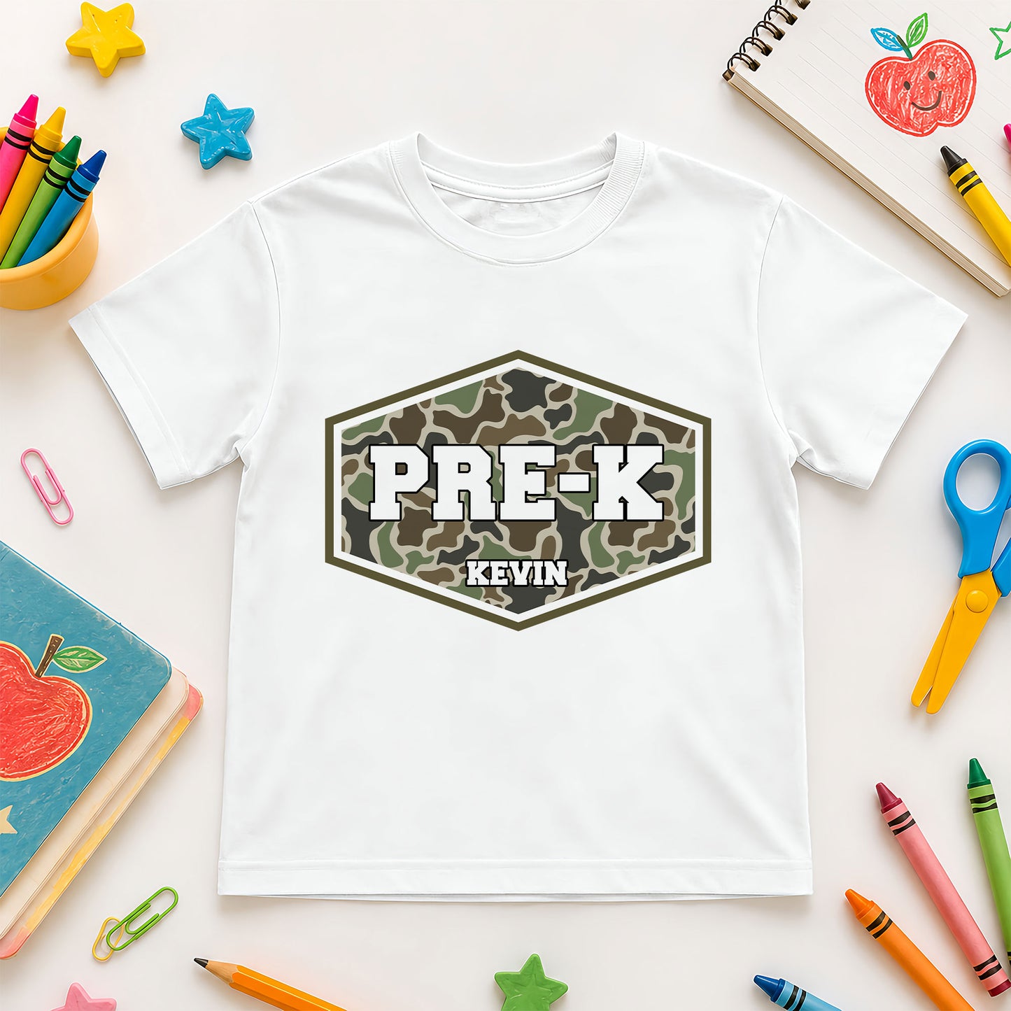 Camo School Shirt - Custom Grade & Name Kids T-Shirt - Back to School Outfit for Boys & Girls