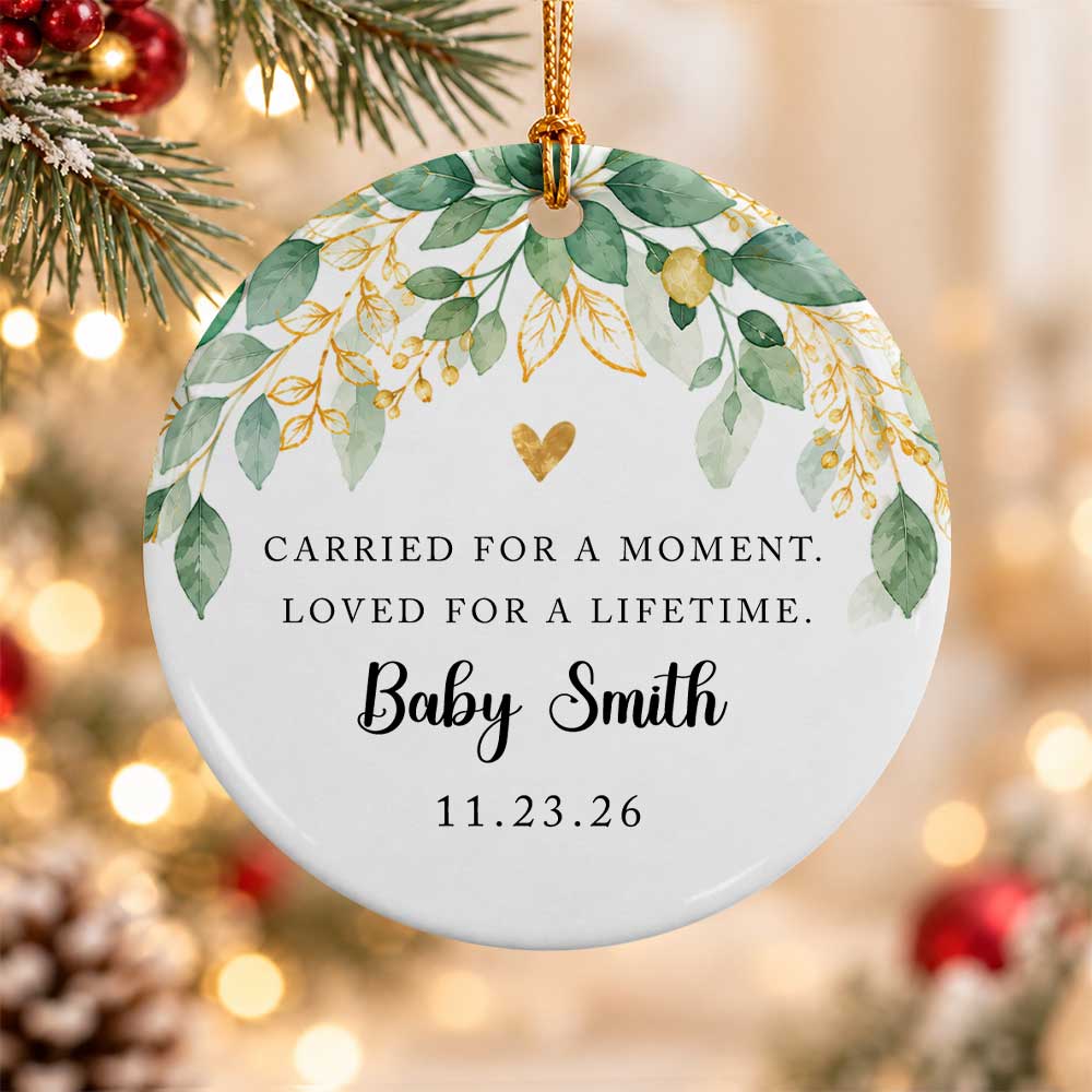 Personalized Ceramic Ornament - Custom Name Baby Memorial Christmas - Forever Loved Keepsake, Bereavement Gift