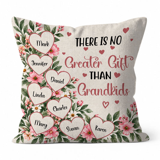 Personalized Grandma Pillow - There is No Greater Gift than Grandkids - Custom Family Gift