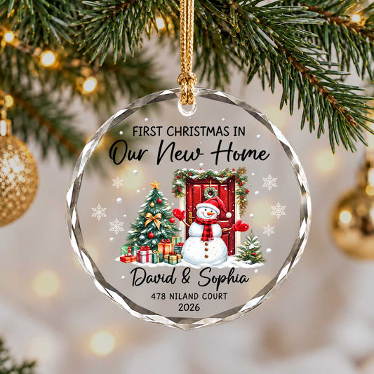 Personalized New Home Christmas Ornament, Custom Name Address Keepsake, Christmas Gift