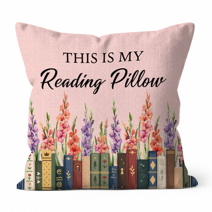 Personalized Birth Month Flower Pillow - This Is My Reading Pillow - Gift for Book Lovers