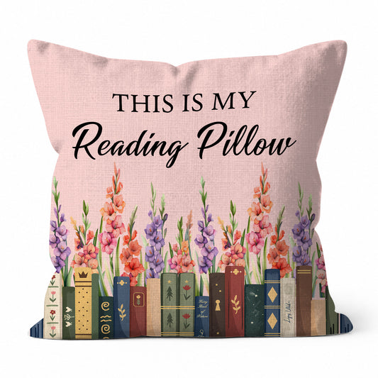 Personalized Birth Month Flower Pillow - This Is My Reading Pillow - Gift for Friends, Book Lovers