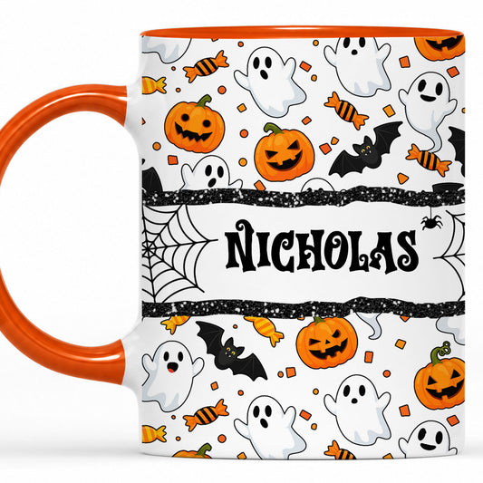 Personalized Halloween Name Mug - Cute Spooky Halloween Accent Mug, Personalized Fall Drinkware, Halloween Lovers Gift