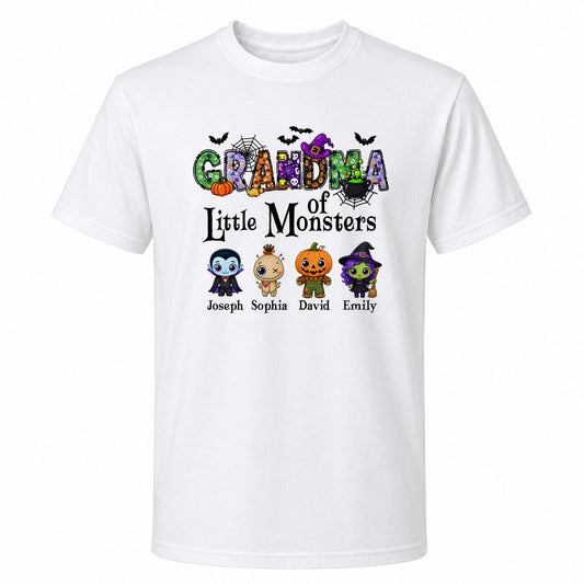 Personalized Halloween Sweatshirt - Grandma's Little Monster - Halloween Family Gift