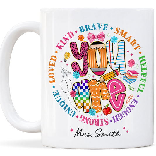 Personalized Teacher Coffee Mug, Custom You Can Do It Mug with Name, Back to School Gift, First Day of School, Teacher Appreciation Cup