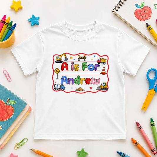 Dream Job Shirt for Kids - Alphabet Kids Shirt - Custom Name T-Shirt, Back To School Outfit for Boys & Girls