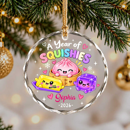 Personalized Squishies Christmas Ornament, Custom Name Year Keepsake, Christmas Gift for Kids