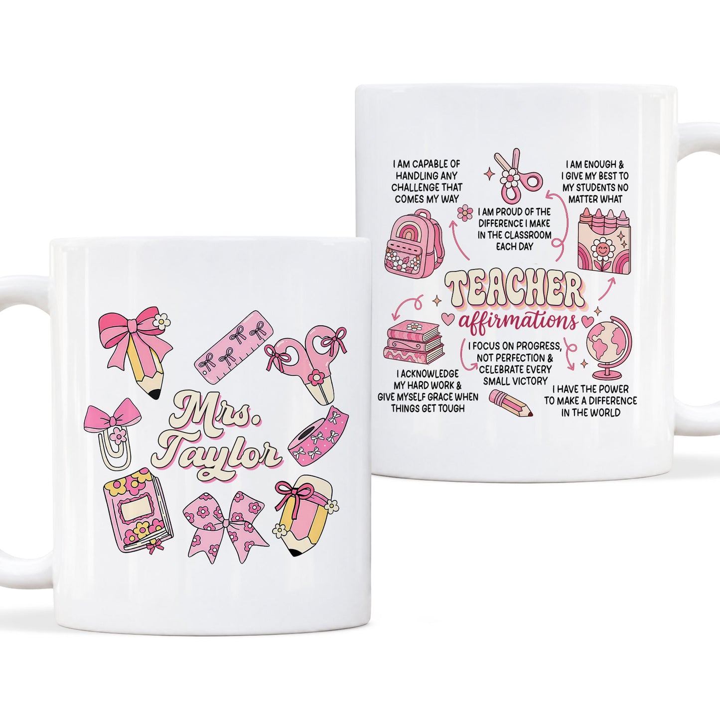 Teacher Affirmations Mug - Personalized Teacher Coffee Mug - Motivation Gift for Teachers