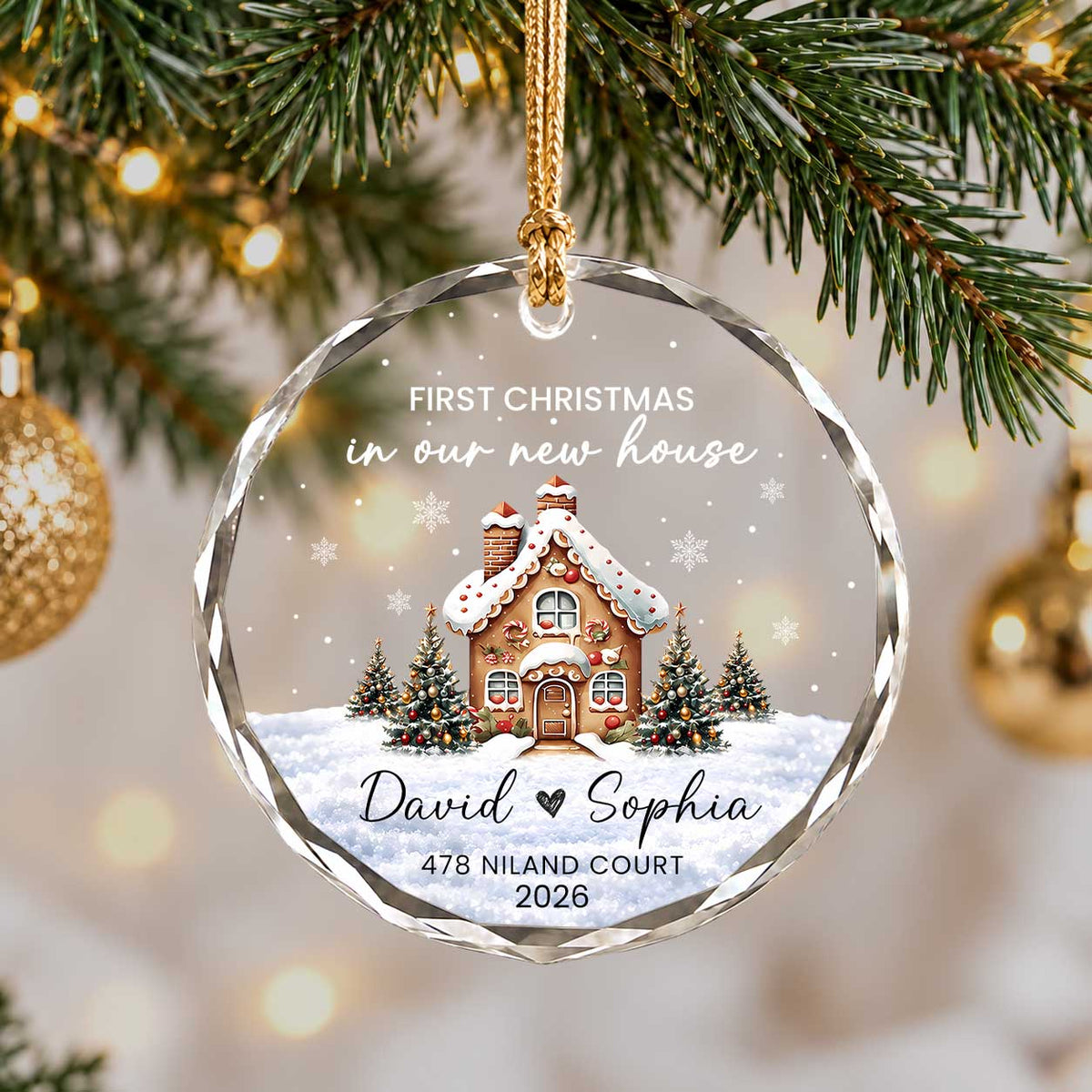 Personalized New Home Christmas Ornament, Custom Name Address Keepsake, Christmas Gift