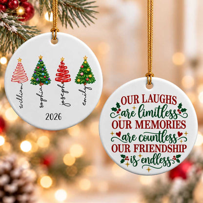 Personalized Ceramic Ornament - Custom Friends Christmas Tree Ornament 2026 - Gift for Besties, Coworkers