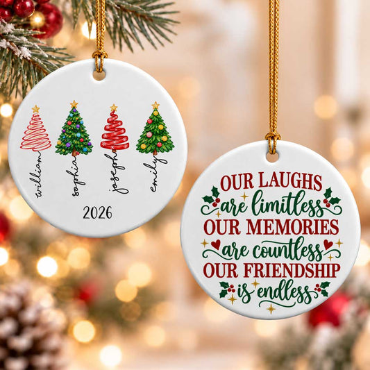 Personalized Ceramic Ornament - Custom Friends Christmas Tree Ornament 2026 - Gift for Besties, Coworkers