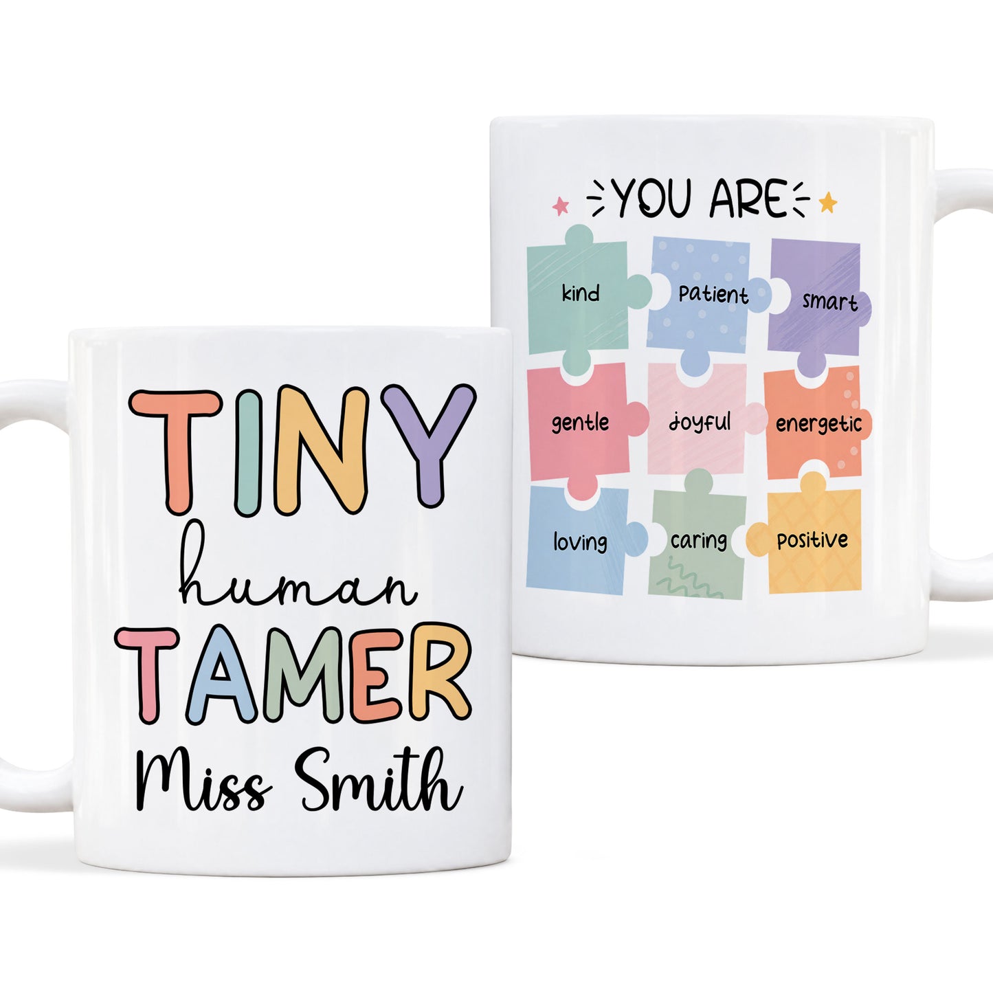 Tiny Human Tamer Teacher Mug - Personalized Teacher Mug - Teacher Appreciation Gift