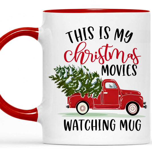 Christmas Movie Mug, Red Truck Christmas Tree Coffee Mug, Holiday Gift for Family