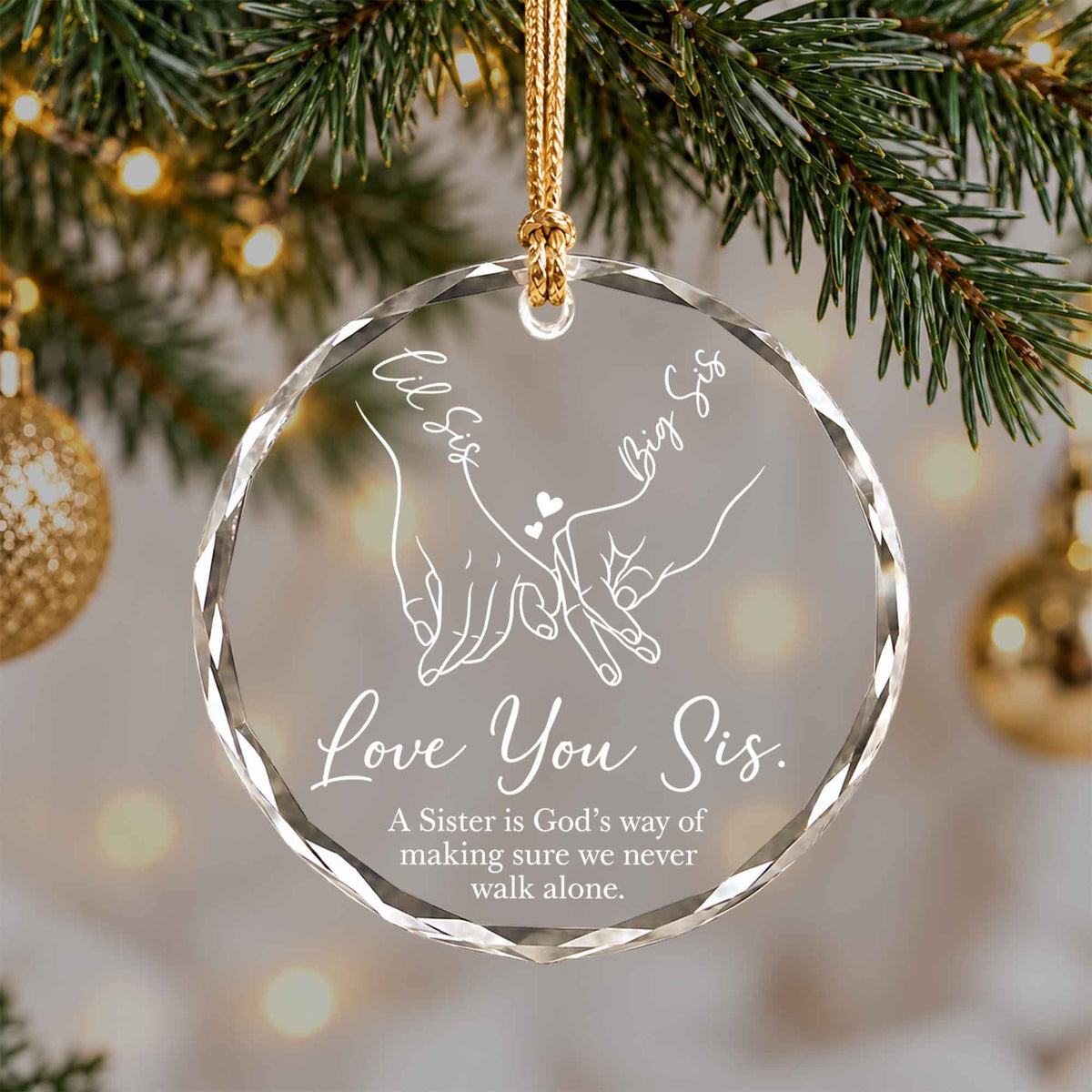Sister Christmas Ornament, I Love You Forever Keepsake, Christmas Gift for Sister
