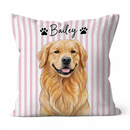 Personalized Pet Pillow - Custom Pet Portrait Watercolor Pillow - Pet Lover Gift