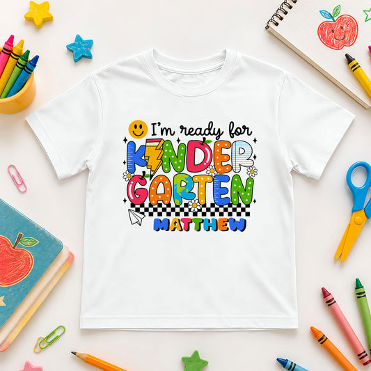 I'm Ready for School Tee - Custom Grade & Name Kids T-Shirt - Back to School Shirt for Boys & Girls